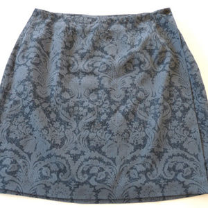 Jones New York silk mock wrap mini skirt 16 blue